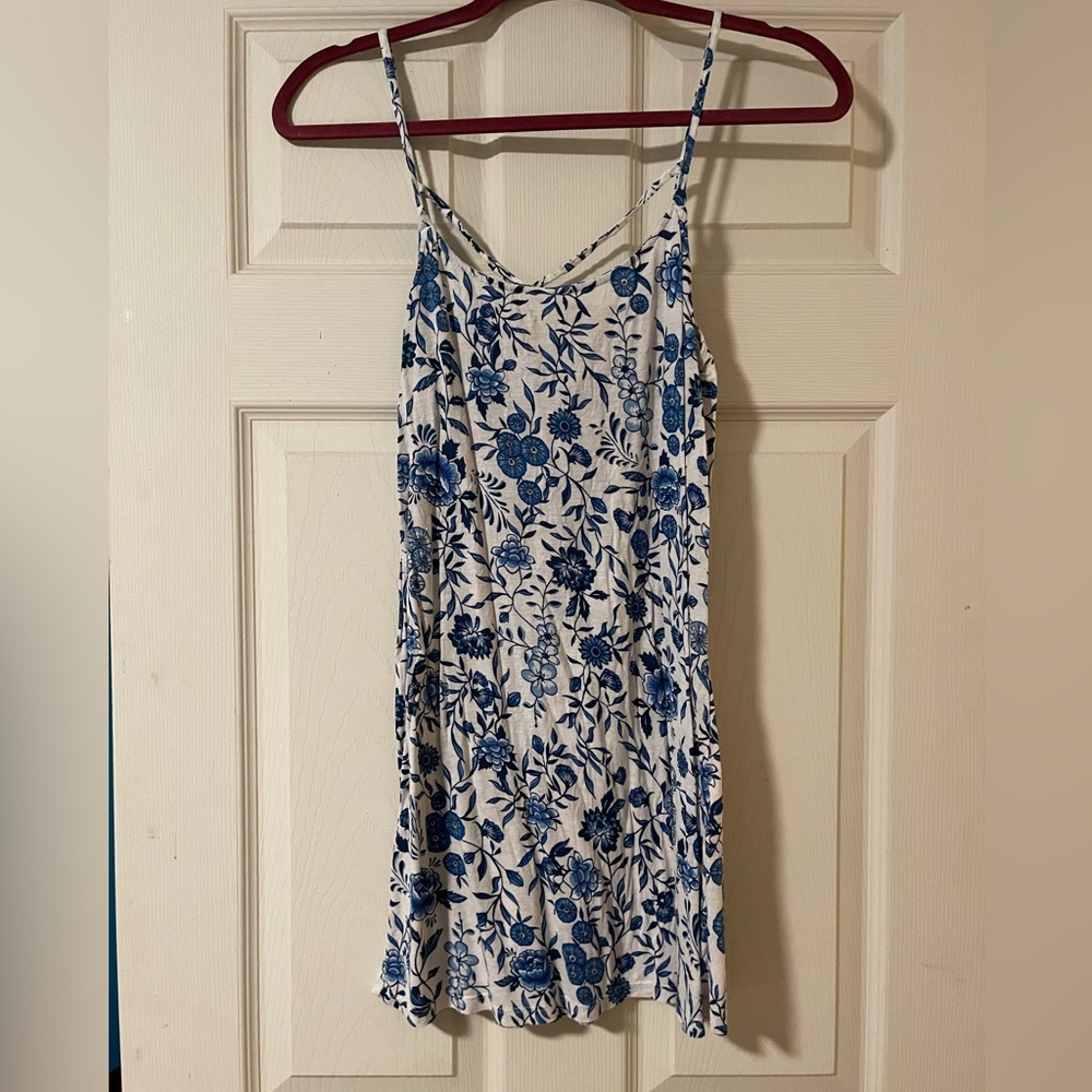 H&M Divided Size 4 Blue/White Floral Mini Dress